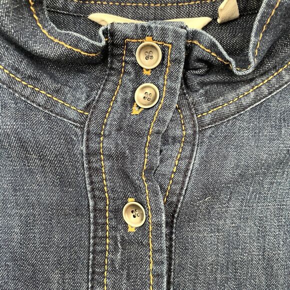 Soft Surroundings Womens Denim Blouse Jacket Size M Button Up Western Boho - Picture 5 of 11
